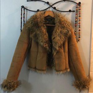 Women’s Express Faux Fur Tan/Brown Jacket